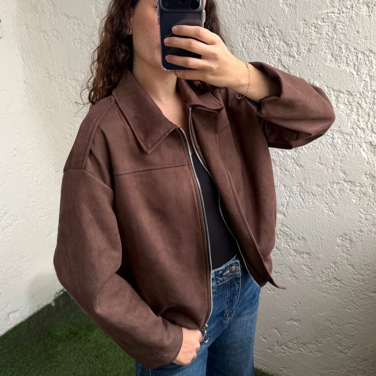 Veste effet daim