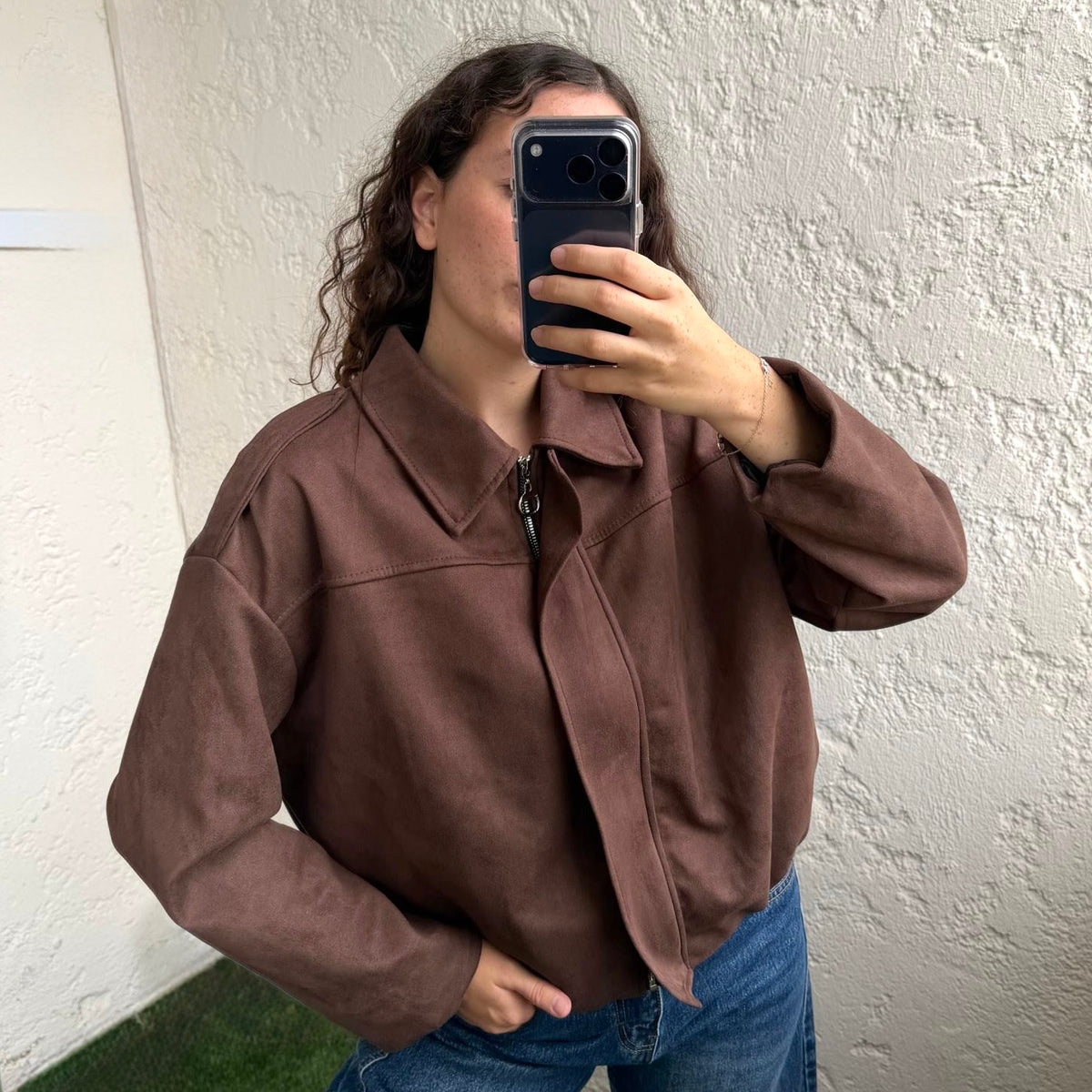 Veste effet daim